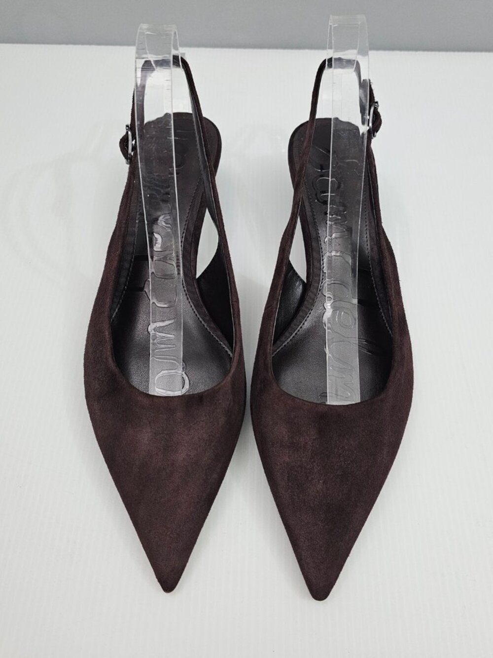 Sam Edelman Finch Slingback Pumps Womens 9 Brown Suede Kitten Heel Pointed Toe - Picture 4 of 15